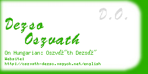 dezso oszvath business card